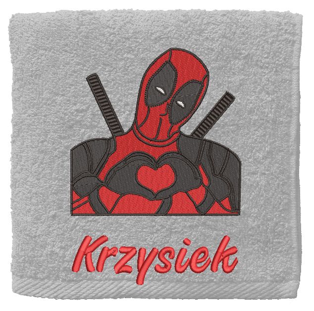 Ręcznik z imieniem i motwem DEADPOOL
